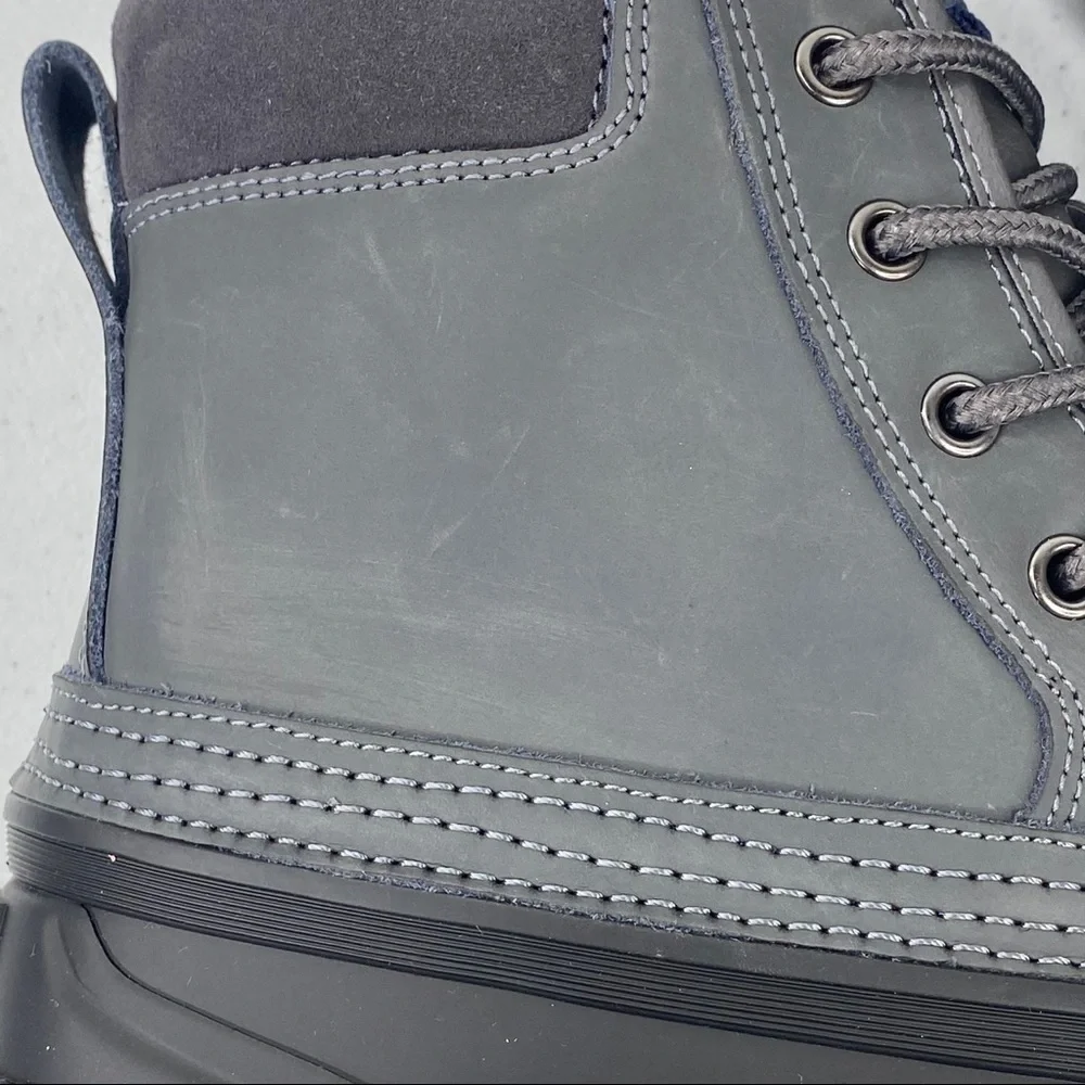 Tommy Hilfiger Casey Gray Leather Duck Boots